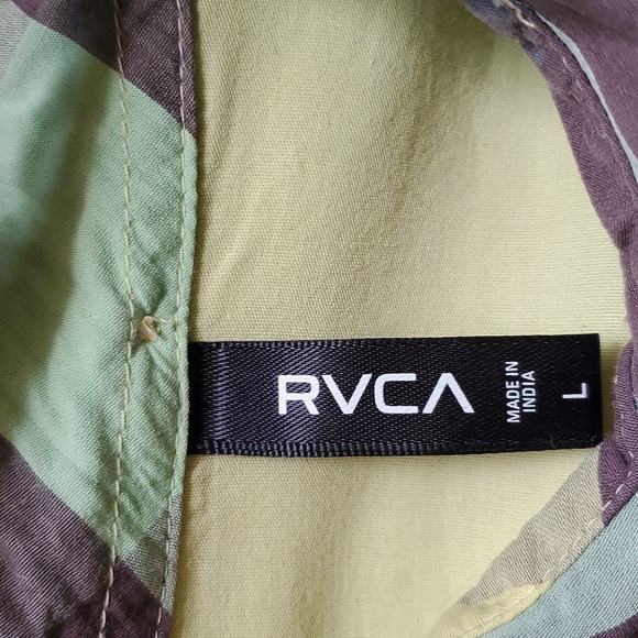 RVCA Long Sleeve Plaid Button Down Shirt Size Large - Picture 7 of 8